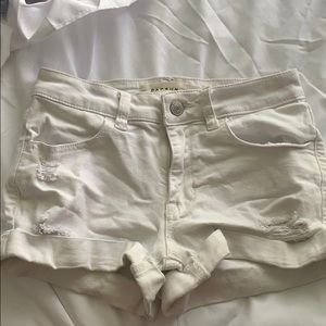 White jean shorts